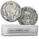 90% Silver Barber Dimes 50-Coin Roll Good/Better