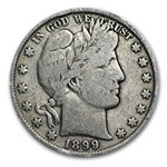 90% Silver Barber Halves $10 20-Coin Roll Good (1892-1900)
