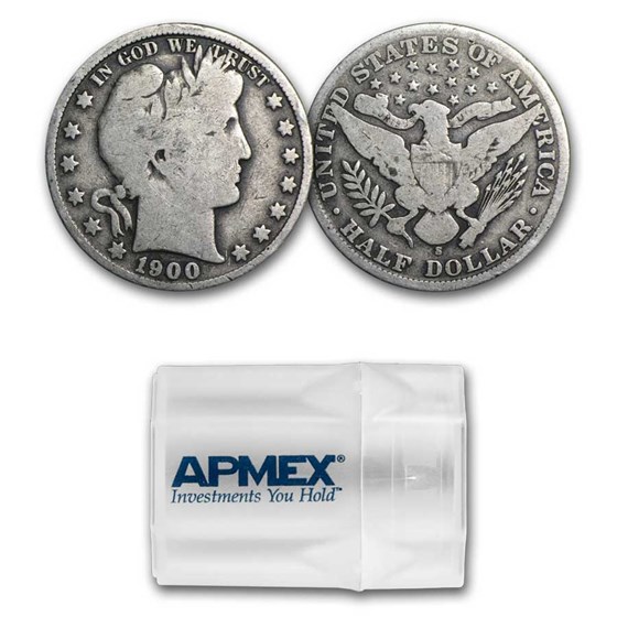 90% Silver Barber Halves $10 20-Coin Roll Good/Better 90% Silver Barber Halves $10 20-Coin Roll Good/Better
