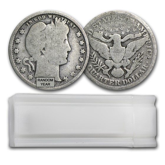 90% Silver Barber Quarters 40-Coin Roll (Almost Good) 90% Silver Barber Quarters 40-Coin Roll (Almost Good)