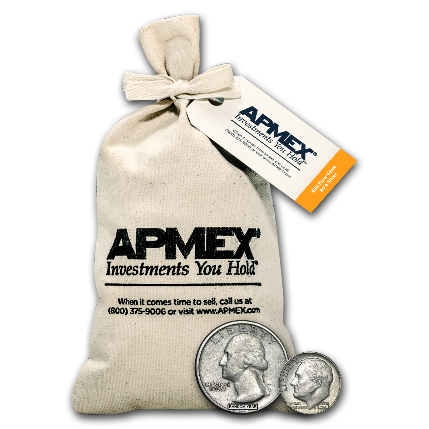 Buy 90% Silver Coins - $50 Face Value Bag | APMEX