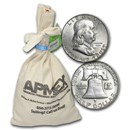 90% Silver Franklin Half-Dollars $100 Face Value Bag AU