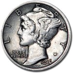 90% Silver Mercury Dime $100 Face Value Bag (1916-1929)