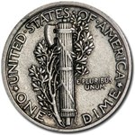 90% Silver Mercury Dime $100 Face Value Bag (1916-1929)