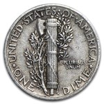 90% Silver Mercury Dime 50-Coin Roll XF