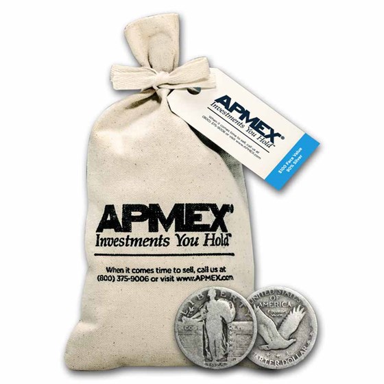 90% Silver Standing Liberty Quarters $100 Face Value Bag 90% Silver Standing Liberty Quarters $100 Face Value Bag