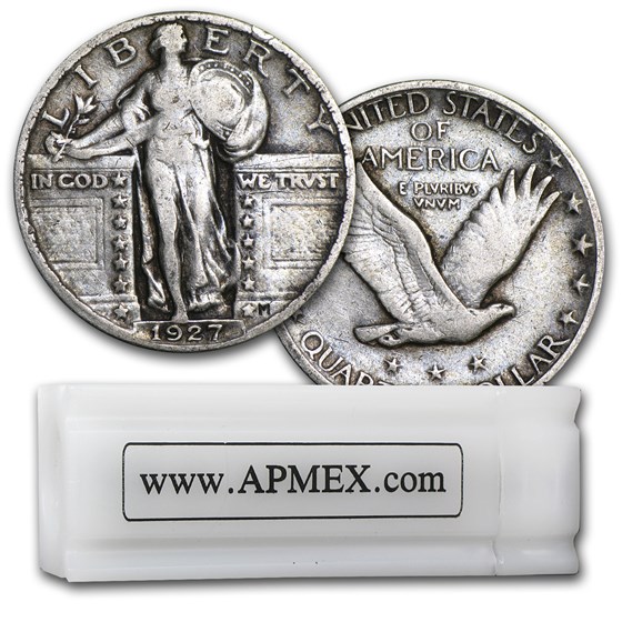 90% Silver Standing Liberty Quarters 40-Coin Roll Fine+