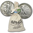 90% Silver Walking Liberty Half-Dollars $100 Face Value Bag XF