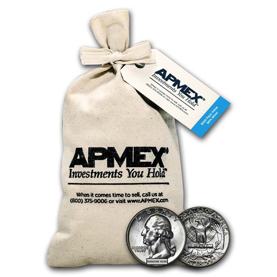 90% Silver Washington Quarters $100 Face Value Bag BU 90% Silver Washington Quarters $100 Face Value Bag BU