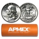 90% Silver Washington Quarters 40-Coin Roll BU