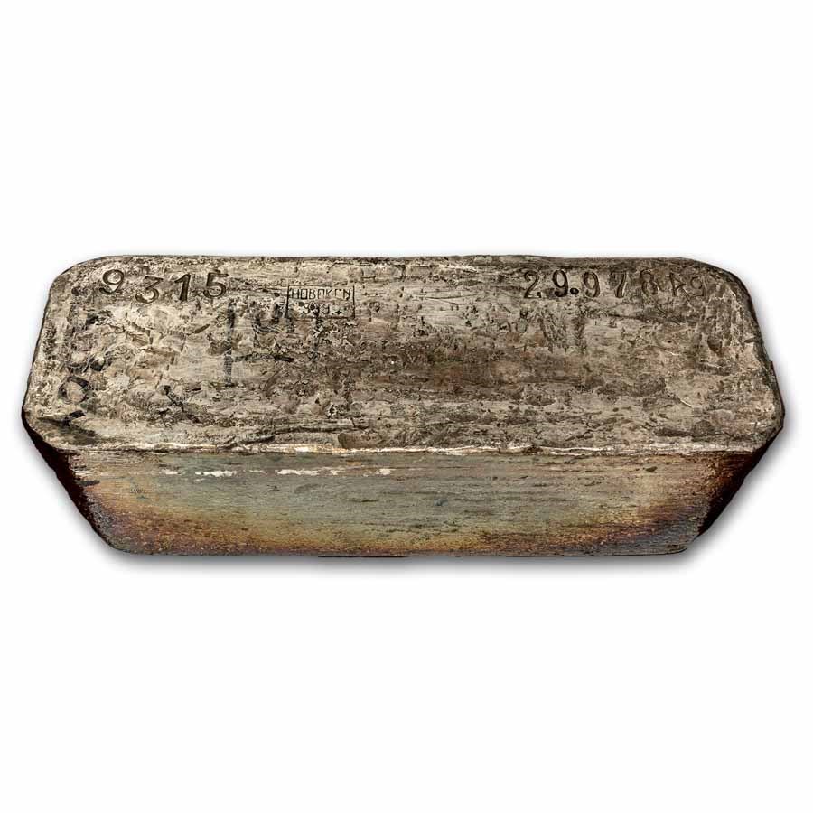 963.81 oz Silver Bar - Vintage Hoboken Silver Bar