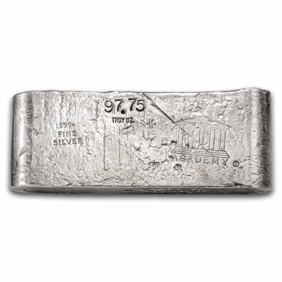 97.75 oz Silver Bar - Vintage Academy (Poured)