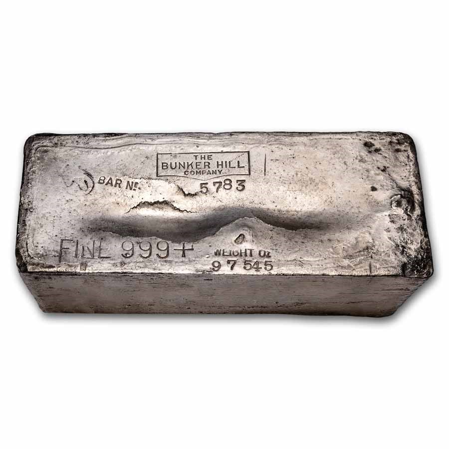 975.45 oz Silver Bar - The Bunker Hill Company  