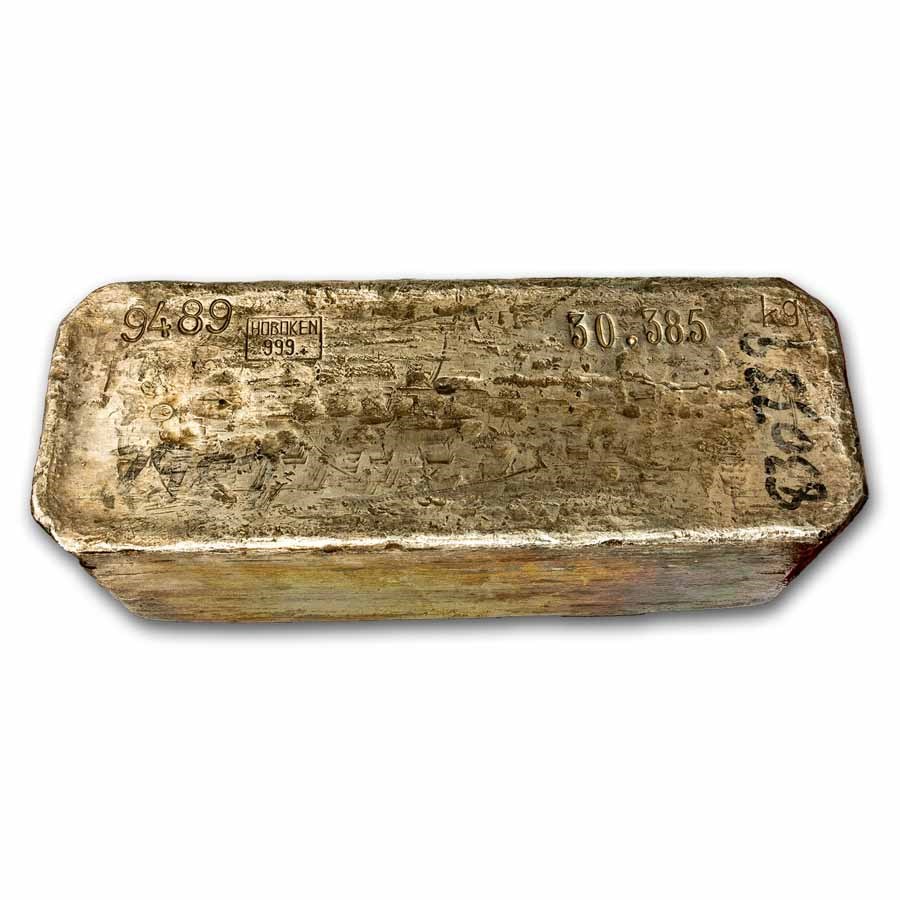 976.90 oz Silver Bar - Vintage Hoboken Silver Bar