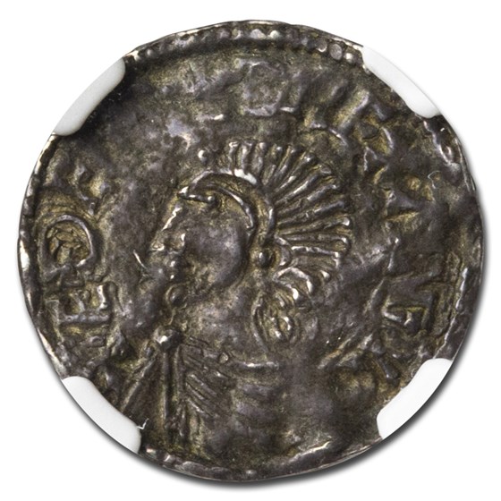 (978-1016) Great Britain Silver Penny Aethelred II AU-53 NGC (978-1016) Great Britain Silver Penny Aethelred II AU-53 NGC