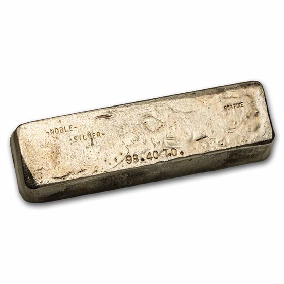 98.40 oz Silver Bar - Noble Silver
