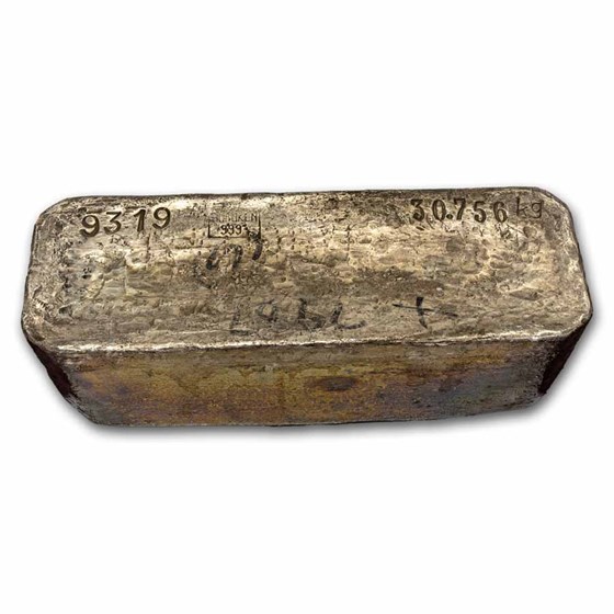 988.82 oz Silver Bar - Vintage Hoboken Silver Bar