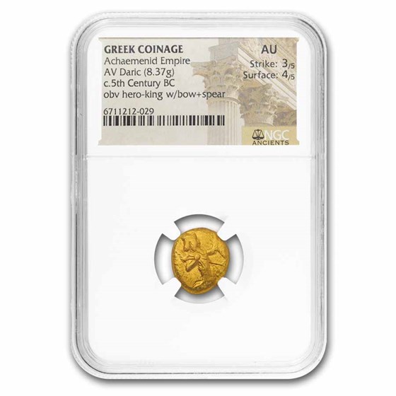 Achaemenid Empire Gold Daric (c. 5th Century BC) AU NGC 3/4