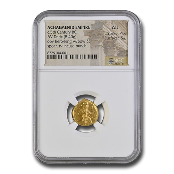 Achaemenid Persia Gold AV Daric 5th Century AU NGC Achaemenid Persia Gold AV Daric 5th Century AU NGC