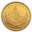 AH 1277//14 (1874) Turkey Gold 100 Kurush AU-50 PCGS