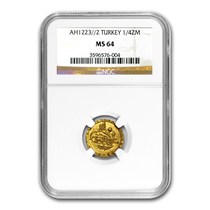Buy AH1223-1255 Turkey Gold 1/4 Zeri Mahbub MS-64 NGC | APMEX