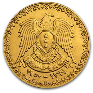 AH1369/1950 Syria Gold Pound AU AH1369/1950 Syria Gold Pound AU