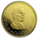 AH1397/1977 Jordan Proof Gold 25 Dinars King Hussein 25th Anniv