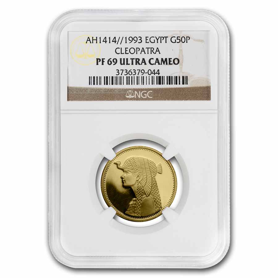 Buy AH1414/1993 Egypt Proof Gold 50 Pound Cleopatra PF-69 NGC | APMEX