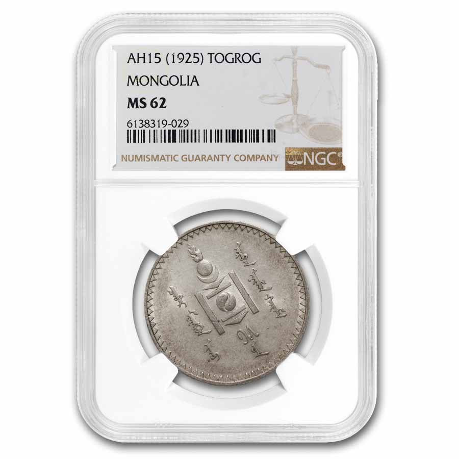 Buy AH15 (1925) Mongolia Silver Togrog MS-62 NGC | APMEX