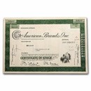 American Brands, Inc. Stock Certificate (Green)