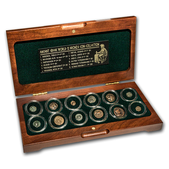 Ancient Greek World Bronze 12-Coin Set (5th century BC - 2nd AD) Ancient Greek World Bronze 12-Coin Set (5th century BC - 2nd AD)