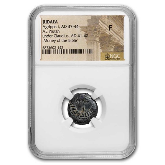 Ancient Judaea AE Prutah Agrippa I (37-44 AD) Fine NGC Ancient Judaea AE Prutah Agrippa I (37-44 AD) Fine NGC