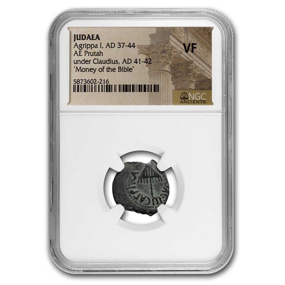 Ancient Judaea AE Prutah Agrippa I (37-44 AD) VF NGC Ancient Judaea AE Prutah Agrippa I (37-44 AD) VF NGC