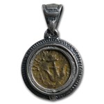 Ancient Judaea Widows Mite Alex. Jannaeus (103-76 BC) Bezel Mount