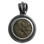 Ancient Judaea Widows Mite Alex. Jannaeus (103-76 BC) Bezel Mount
