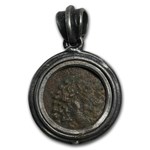 Ancient Judaea Widows Mite Alex. Jannaeus (103-76 BC) Bezel Mount
