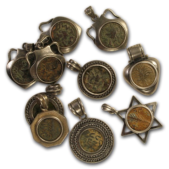 Ancient Judaean Prutah (135-43 BC) Bezel Mount (High Grade) Ancient Judaean Prutah (135-43 BC) Bezel Mount (High Grade)