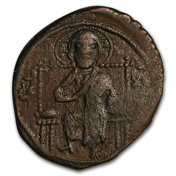 Anonymous Byzantine Follis Christ Enthroned (969-1081 AD) VF-XF Anonymous Byzantine Follis Christ Enthroned (969-1081 AD) VF-XF