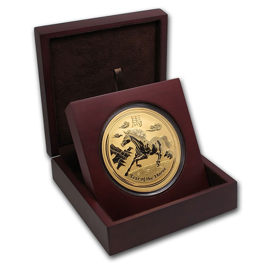 APMEX Wood Gift Box - 1 kilo Perth Mint Gold Coin