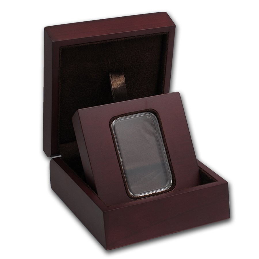 APMEX Wood Gift Box - 1 oz Silver Bar (w/Air-Tite Capsule)