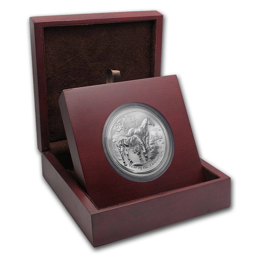 APMEX Wood Gift Box - 10 oz Perth Mint Silver Coin Series 2