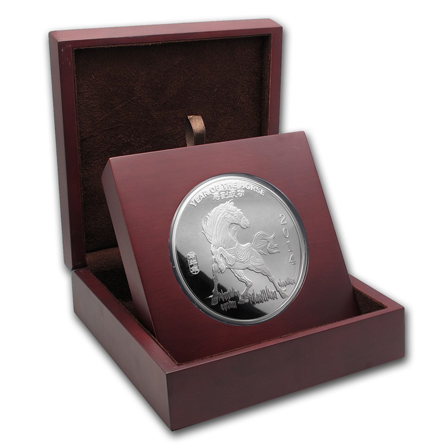 APMEX Wood Gift Box - 10 oz Silver Round SMI (88.6 mm)