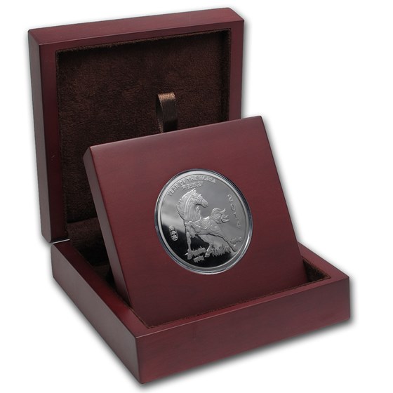 APMEX Wood Gift Box - 2 oz Silver Round SMI (50.8 mm)
