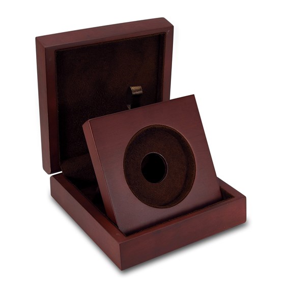 APMEX Wood Gift Box - 5 oz Perth Mint Silver Coin Lunar Series 2