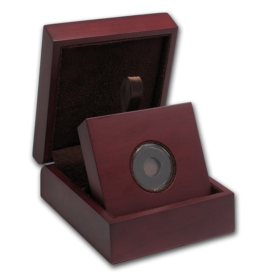 APMEX Wood Gift Box - Includes 13 mm Holder with Gasket APMEX Wood Gift Box - Includes 13 mm Holder with Gasket