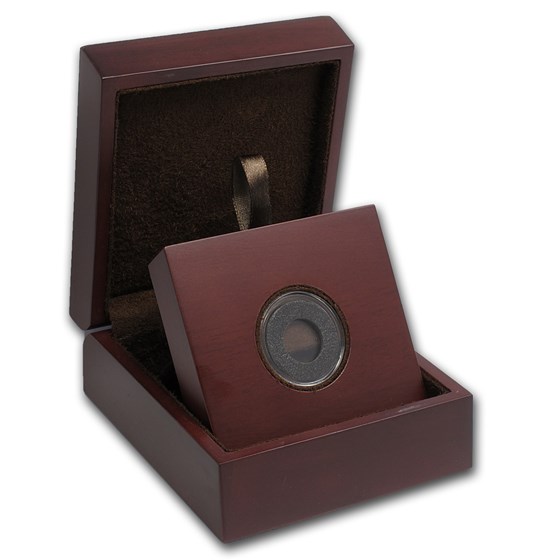 APMEX Wood Gift Box - Includes 14 mm Holder with Gasket APMEX Wood Gift Box - Includes 14 mm Holder with Gasket