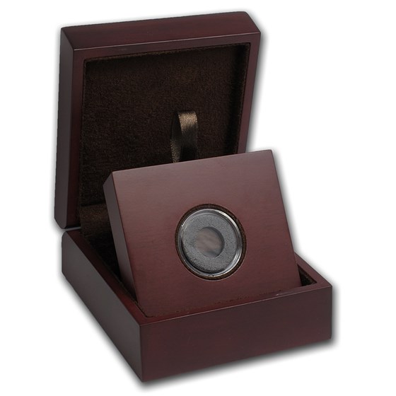 APMEX Wood Gift Box - Includes 15 mm Holder with Gasket APMEX Wood Gift Box - Includes 15 mm Holder with Gasket