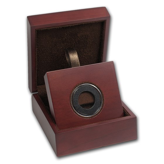 APMEX Wood Gift Box - Includes 20 mm Air-Tite Holder with Gasket APMEX Wood Gift Box - Includes 20 mm Air-Tite Holder with Gasket