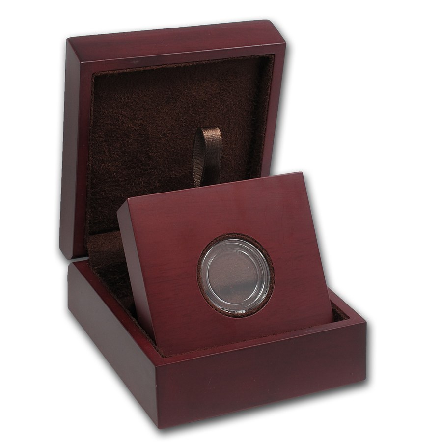 APMEX Wood Gift Box - Includes 21 mm Direct Fit Holder