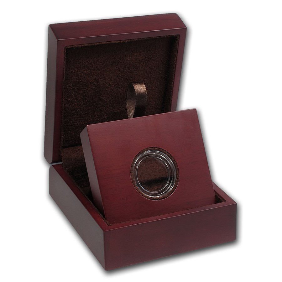 APMEX Wood Gift Box - Includes 22 mm Direct Fit Air-Tite Holder